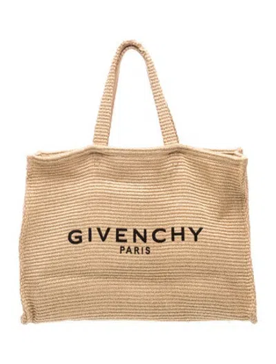 Pre-owned Givenchy Raffia Tote In Neutrals