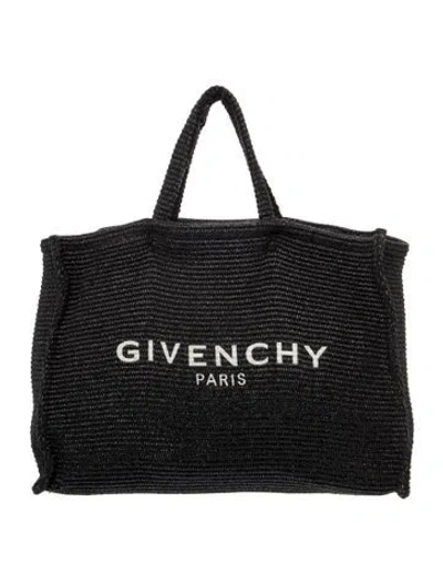 Pre-owned Givenchy Raffia Weekender Bag In Black