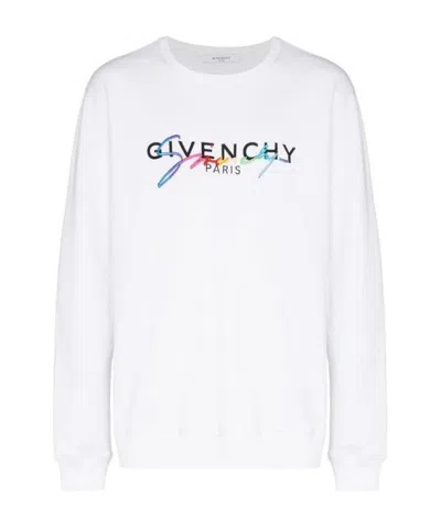 Givenchy Rainbow Embroidered Logo Sweater In White