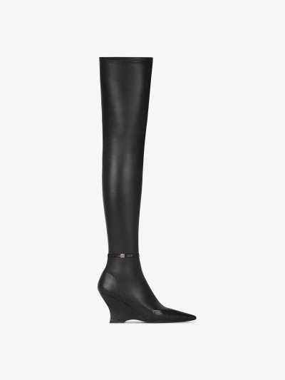 Givenchy Raven Over-the-knee Boots In Leather And Ayers In Black
