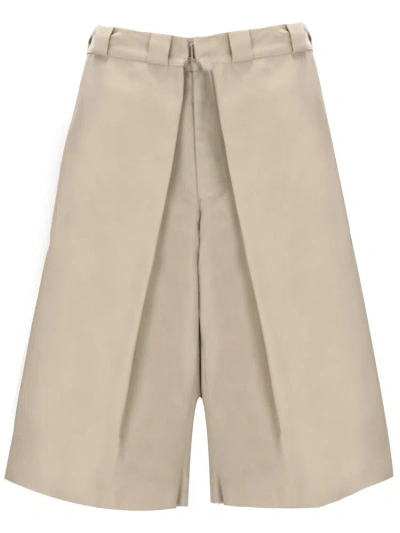 Givenchy Raw Bottom Chino Bermuda Shorts In Beige