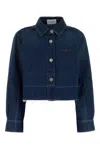 Givenchy Cropped Raw-edge Cotton Denim Jacket In White