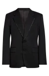 Givenchy Raw Edge Lapel Wool Sport Coat In Black