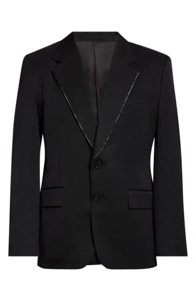 Givenchy Raw Edge Lapel Wool Sport Coat In Black