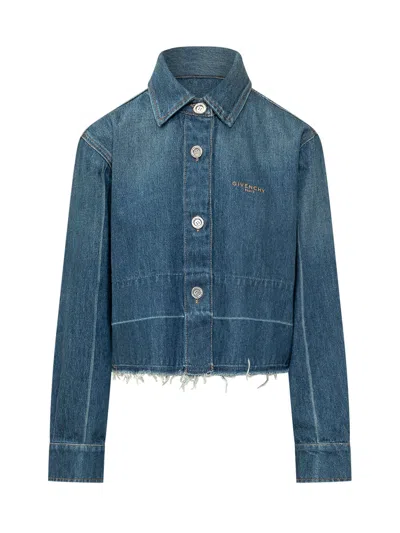 Givenchy Raw Edge Shirt - Medium In Blue
