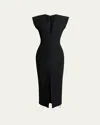 Givenchy Raw-edge Structured Sleeveless Midi Dress In Black