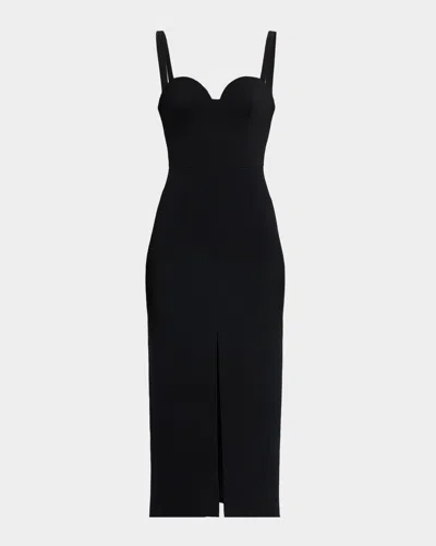 GIVENCHY RAW-EDGE TAILORED SLEEVELESS MIDI DRESS
