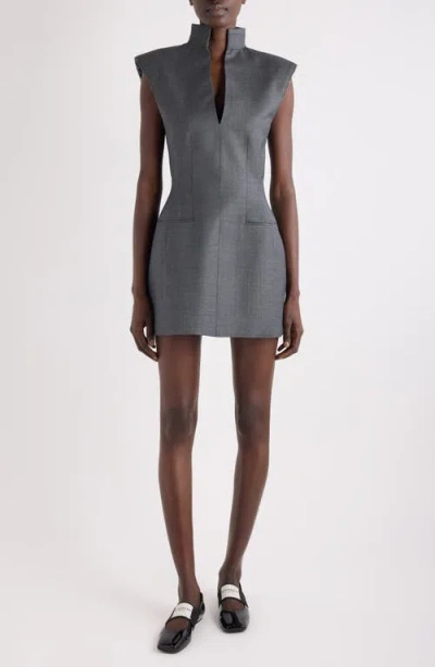 Givenchy Raw Edge Wool Sheath Dress In Gray