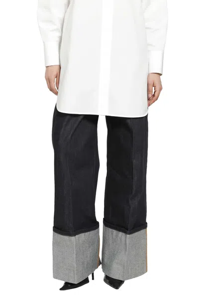 Givenchy Raw Turn-up Jeans In Blue