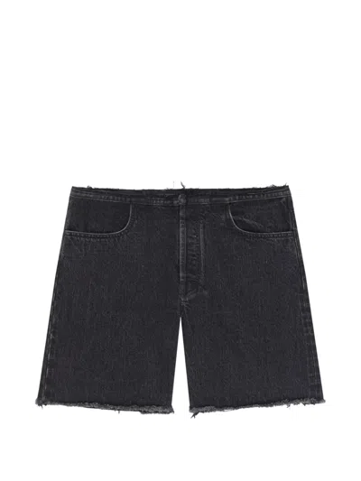 Givenchy Raw-cut Denim Shorts In Black