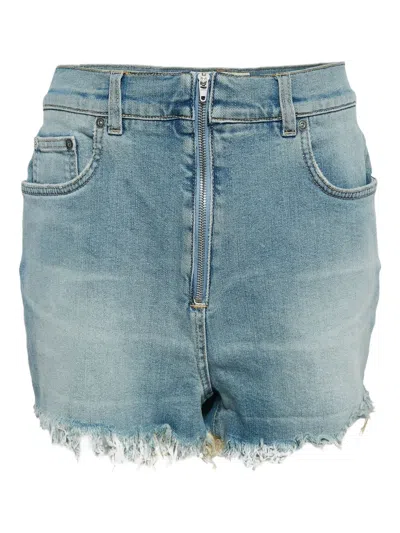 Pre-owned Givenchy Raw-cut Denim Shorts In Blue