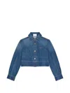 Givenchy Cropped Raw-edge Cotton Denim Jacket In Blue