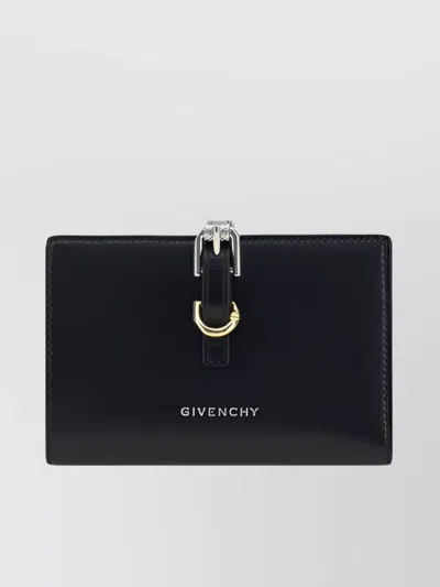 Givenchy Rebel Calfskin Billfold Wallet With Buckle Detail In Black
