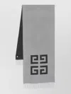 Givenchy Rectangular Scarf Soft Drape Fringed Edges In Gray