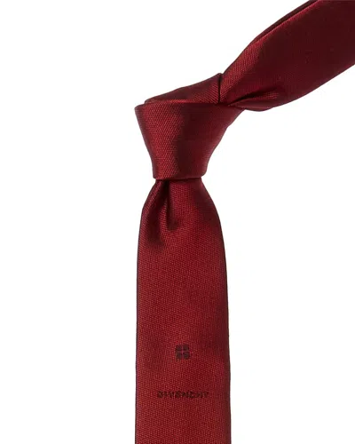 Givenchy Red 4g Jacquard Silk Tie In Brown