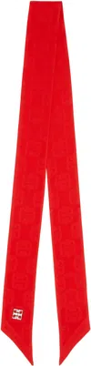Givenchy Red 4g Liquid Bandeau Rivet Bandeau Scarf In Red