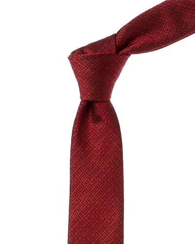 Givenchy Red All Over 4g Jacquard Silk Tie In Pink