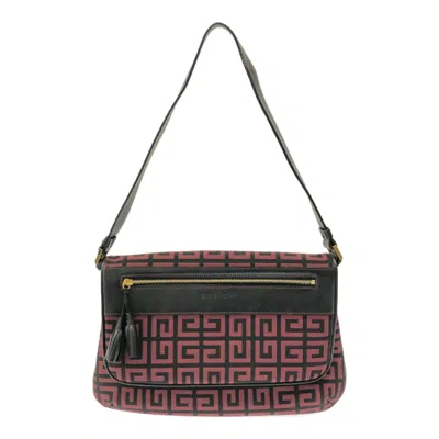 Pre-owned Givenchy Red Color Canvas Leather Shoulder Bag ()