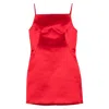 Givenchy Sliced Mini Dress In Satin In Red