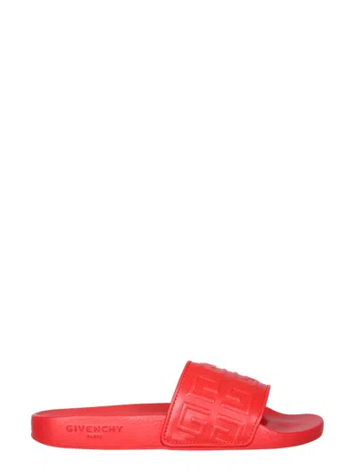 Givenchy Red Leather 4g Slippers