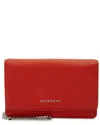 Givenchy Red Leather Pandora Wallet On Chain (authentic Pre-loved) In Red