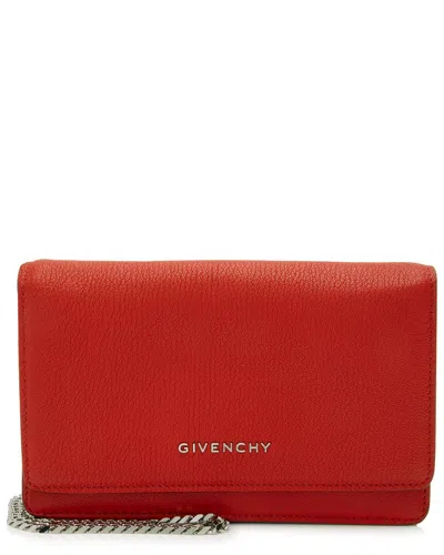 Givenchy Red Leather Pandora Wallet On Chain (authentic Pre-loved)