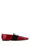 Givenchy Red Leather Ballet Flats In Red