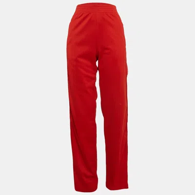 Pre-owned Givenchy Red Logo Print Jersey Trackpants M