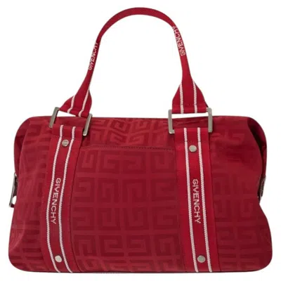 Pre-owned Givenchy Red Monogram Canvas / Leather Bag