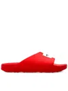 Givenchy Red Polyurethane Label Slide Flat Sandal