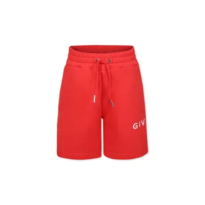 Givenchy Kids' Red Shorts For Boy With Logo