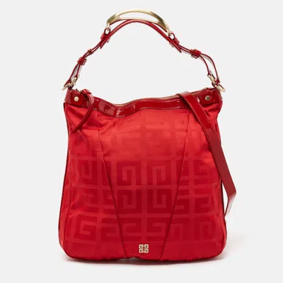 Pre-owned Givenchy Red Signature Fabric Top Handle Bag
