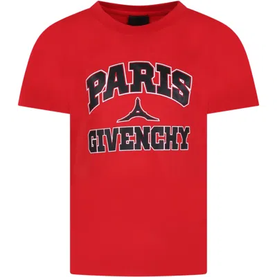 GIVENCHY RED T-SHIRT FOR BOY WITH LOGO