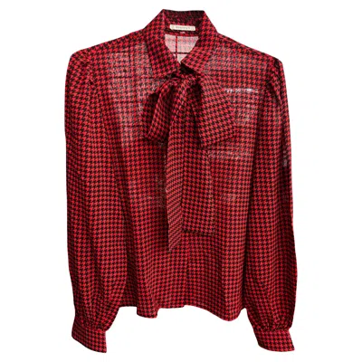 Pre-owned Givenchy Red Wool Houndstooth Checks Shirt