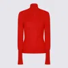 Givenchy Slim Fit Sweater In Wool With Draped Open Back