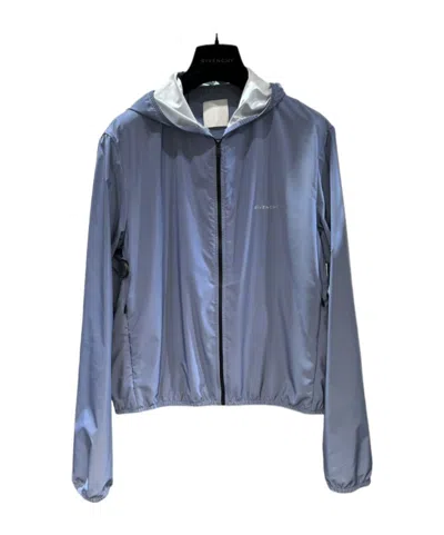 Givenchy Reflective Hooded Windbreaker In Blue