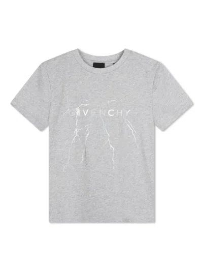 Givenchy Kids' Reflective-logo Cotton T-shirt In Grey