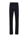 Givenchy Streamlined Wool Blend Trousers In Blue