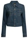 Givenchy Cropped Fitted Denim Jacket In Blue