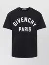 Givenchy Men Black Crewneck T-shirt With Maxi Logo Lettering On The Front In Cotton Man In Black
