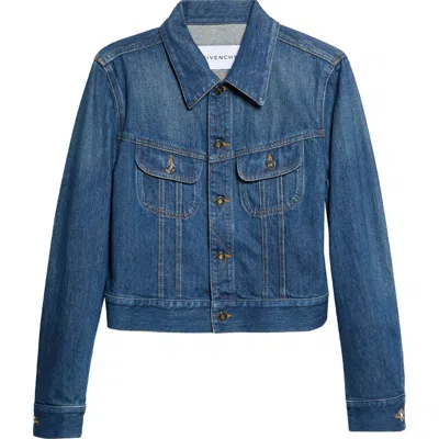 Givenchy Regular Fit Cotton Denim Jacket In Blue