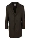 Givenchy Regular Fit Double Face 3bt Coat Coats Green In Brown
