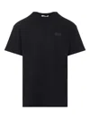 Givenchy Black Crewneck T-shirt With Logo Patch On The Front In Cotton Man In Black