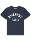 Givenchy Navy Short-sleeved T-shirt With Logo In Blue