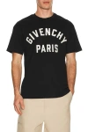 Givenchy Men Black Crewneck T-shirt With Maxi Logo Lettering On The Front In Cotton Man In Black
