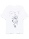 Givenchy T-shirt In Cotton With Chandelier And Snake Print In White