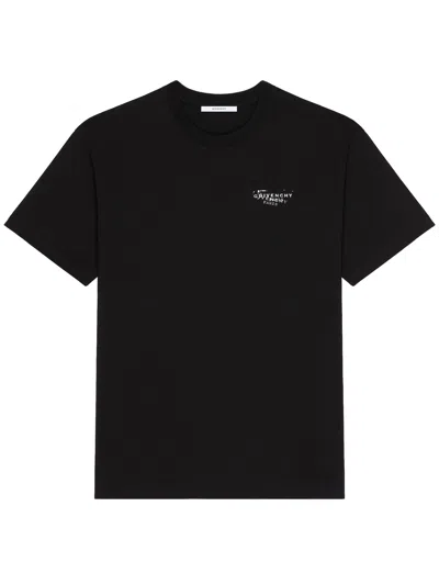 Givenchy Logo-embroidered Cotton T-shirt In Black