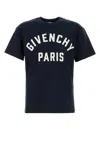 Givenchy Men Black Crewneck T-shirt With Maxi Logo Lettering On The Front In Cotton Man In Black