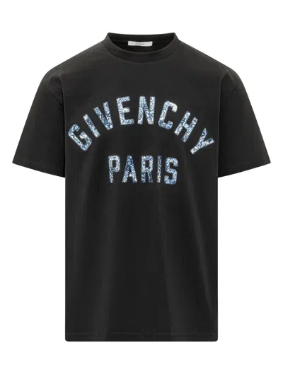 Givenchy Reguther Fit Logo T-shirt In Blue