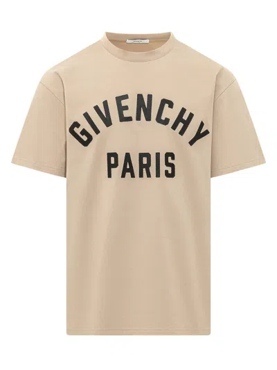 Givenchy Reguther Fit T-shirt With Lettering In Neutral